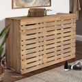 Shoe Storage Cabinet- Premium Teak Slats 3 Doors