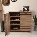 Raintree wood shoe storage cabinet slats doors