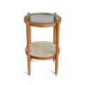 Side Table Junifer Round Tapper Legs Top Glass