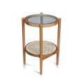 Side Table Junifer Round Tapper Legs Top Glass