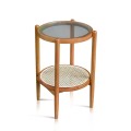 Side Table Junifer Round Tapper Legs Top Glass