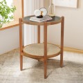 Side Table Junifer Round Tapper Legs Top Glass