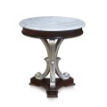 Side Table Silver Leaf With Marble Top