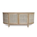 Sideboard In Teak With Rattan - High 79cm