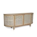 Sideboard In Teak With Rattan - High 79cm