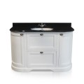 Single Vanity Parm White - Black Marble