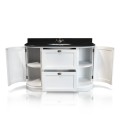 Single Vanity Parm White - Black Marble