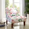Salvia slipper chair mahogany frame fabric upholstery