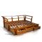 Sofa bed teak wood frame detail