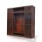 Solid Wood Wardrobe Cabinet - Sliding Doors Central Open Shelves and Rod