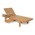 Sun Lounger Double Flip With Arm Right With Wheels 200x70x36