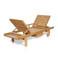 Sun Lounger Double Flip With Arm Right With Wheels 200x70x36