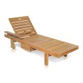 Sun Lounger Double Flip With Arm Right With Wheels 200x70x36