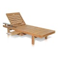 Sun Lounger Double Flip With Arm Right With Wheels 200x70x36