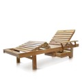 Sun Lounger New With One Armrest Left - With Wheels