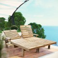 Sun Lounger New With One Armrest Left - With Wheels