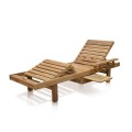 Sun Lounger Ulin Legs With Left Armrest - With Wheel