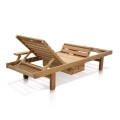 Sun Lounger Ulin Legs With Left Armrest - With Wheel