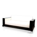 TEak sofa iberia black woodstained white fabric icon