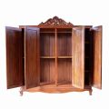 All of 4 Doors of the Teak Wood Wardrobe Cabinet Opened