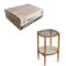 Two tier round side table flat packing