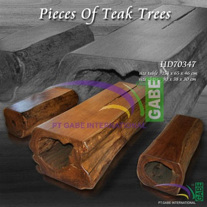Pieces Of Teak Tree Table And Bench