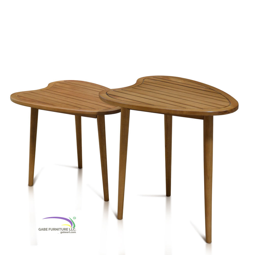 Side Table Fifties Set Of 2 In Mindi Slats G