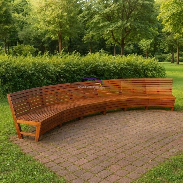 Arcadia Curve Bench – Solid Teak Outdoor Seating