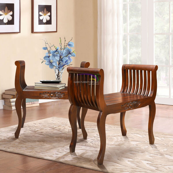 Bunga Stool - Walnut Wax Finish