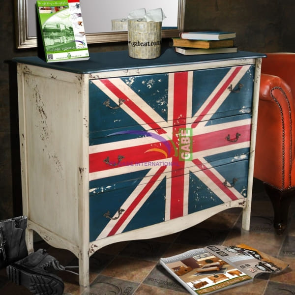 Chest Of Drawers Painted Uk Flag