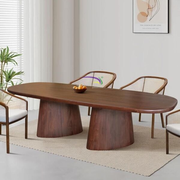 Double Pedestal Base With Round Cone Shape