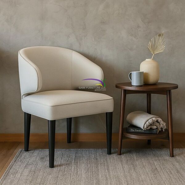 Elegant Curved Upholstered Chair