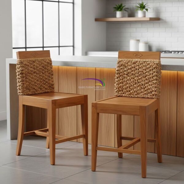Natura Weave Teak Bar Stool