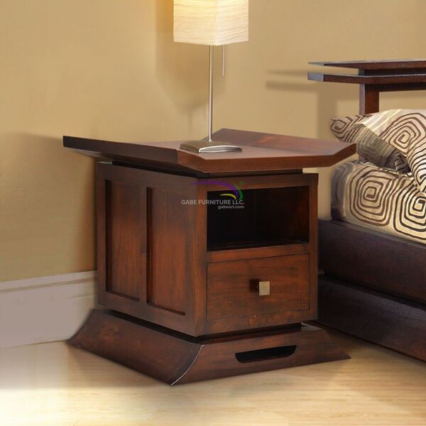 Nightstand Japan With Shelf And Drawers