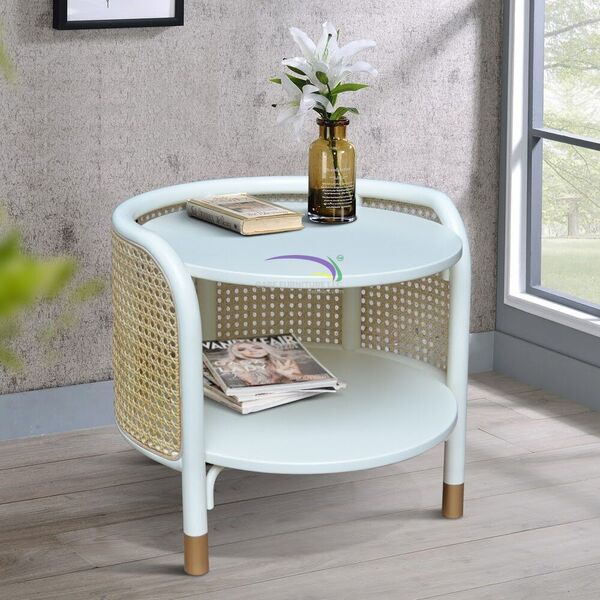 Nite Stand Junifer Rattan White
