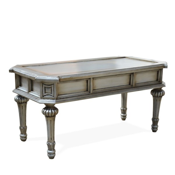 Silver Wood & Mirror/glass Rectangular Coffe Table