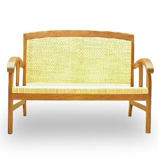 SOFA ART DECO 3 SEATERS TEAK RATTAN