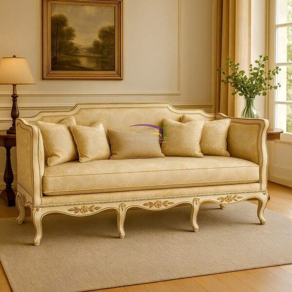 French Provincial Carved Sofa