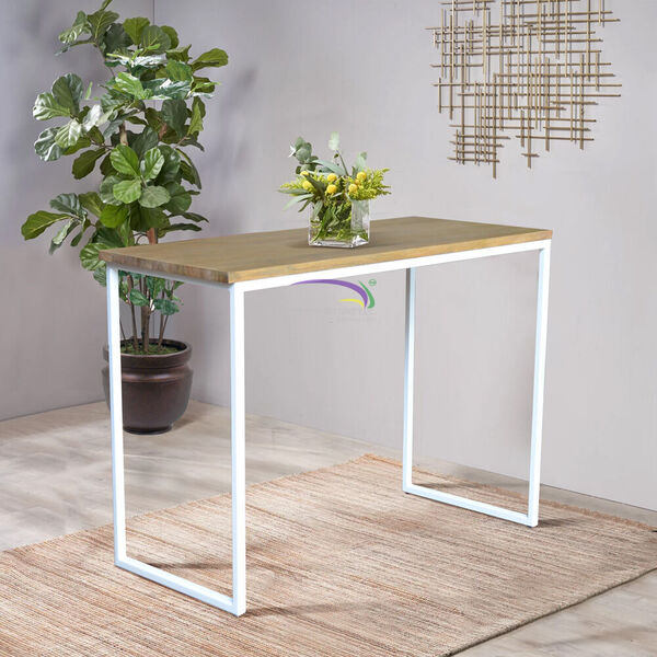 Teak Bar Table With Iron Legs