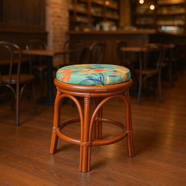 Tropical Rattan Round Stool