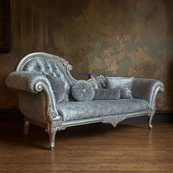 Victorian Silver Elegance Chaise Lounge