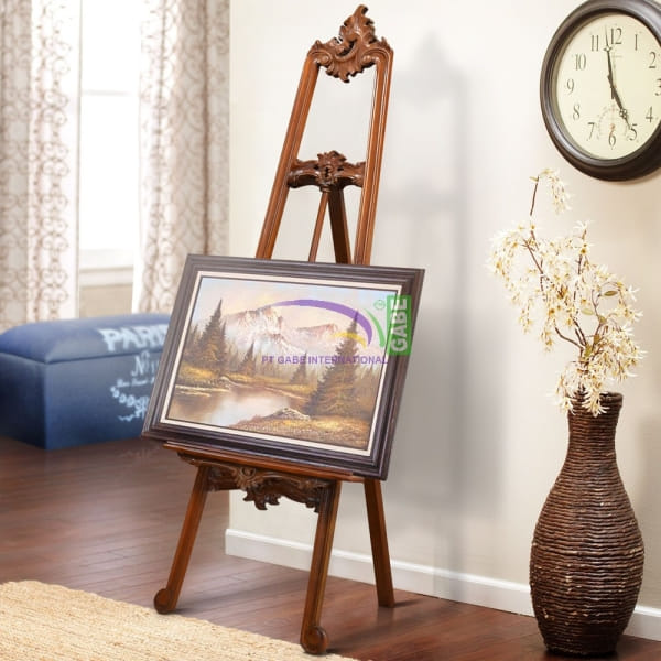 Wooden Easel With Carved