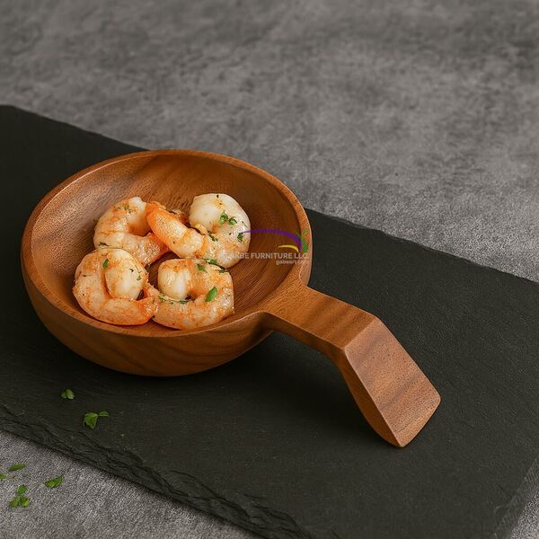 Wooden Serving Cup With Handle