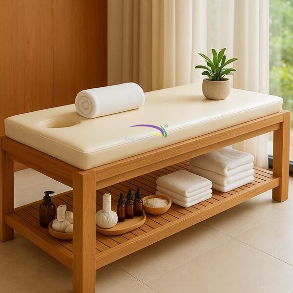 Zenspa Solid Teak Massage Bed