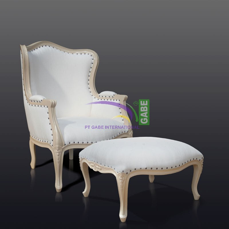 Wing Chair With Ottoman Model Fransesco
